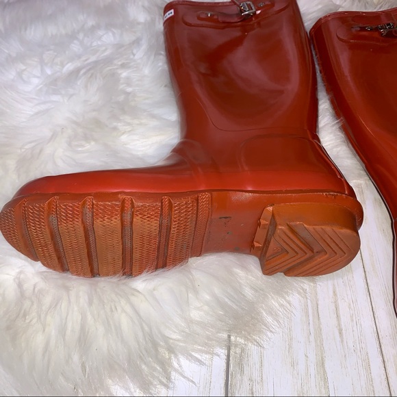 Hunters high gloss red siren tall rain boots 8 - Picture 8 of 15